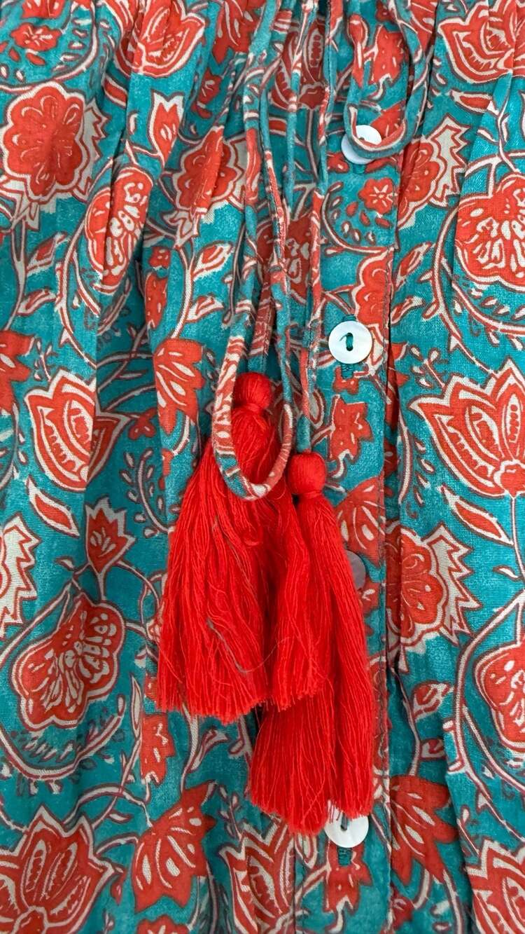 NATURAL LIFE floral long dress sizeXL bohemian paisley empire waist - Picture 3 of 6